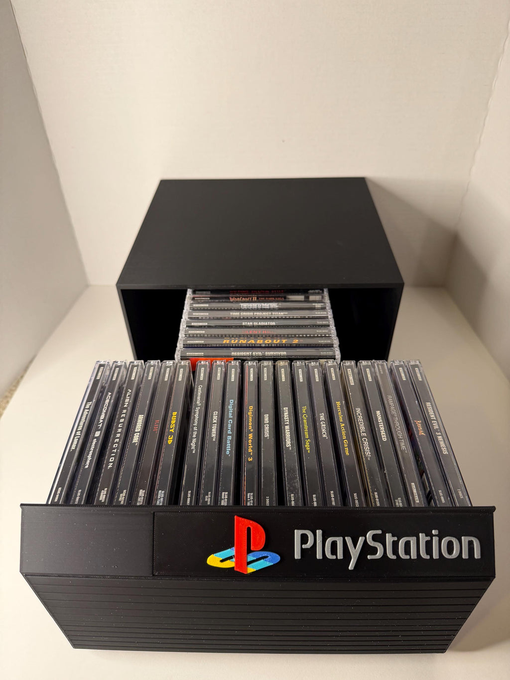 PlayStation PS1 Holds 28, Game Storage Display Shelf Memory Card Holder 3DPrint
