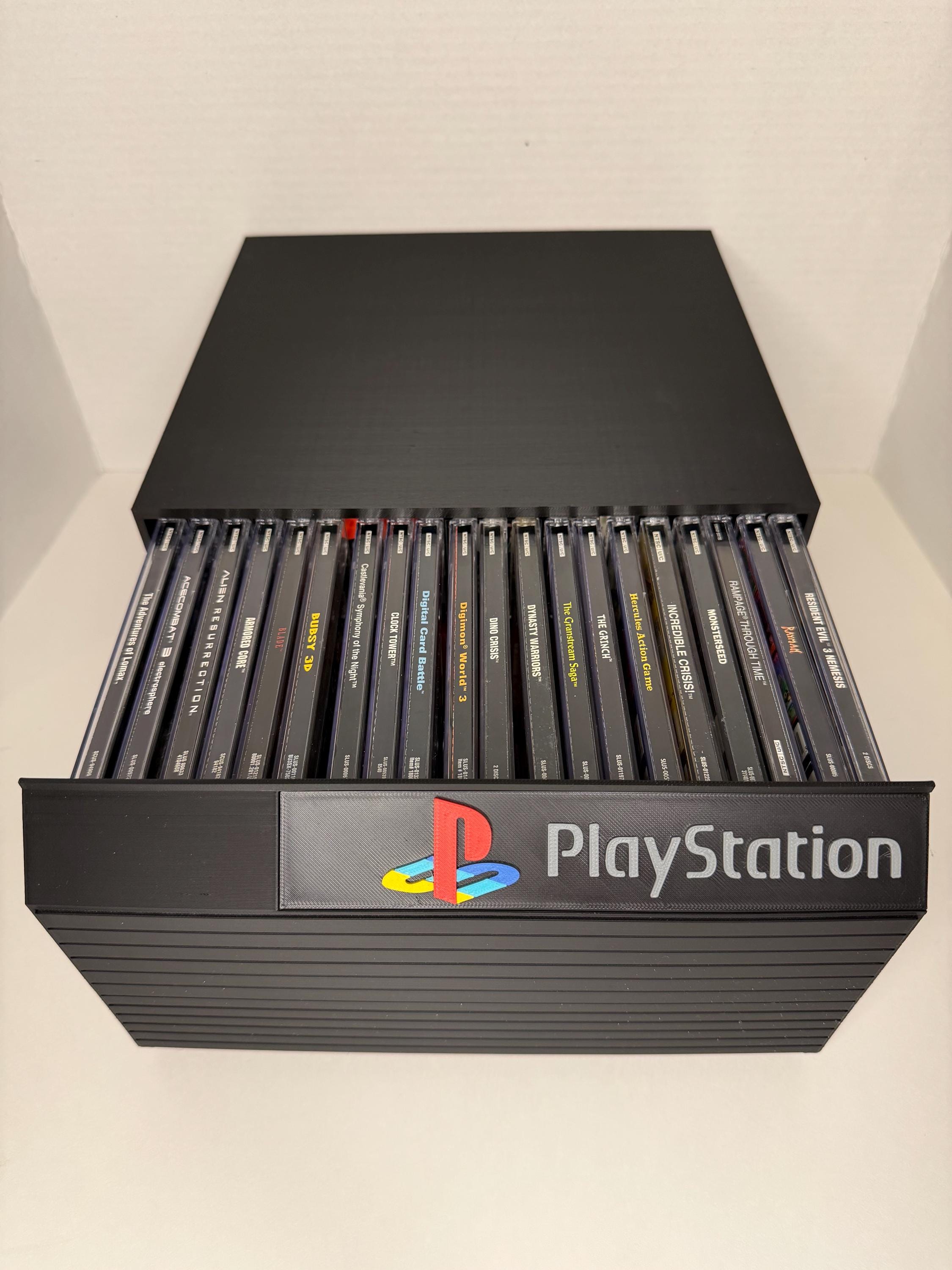 PlayStation PS1 Holds 28, Game Storage Display Shelf Memory Card Holder 3DPrint