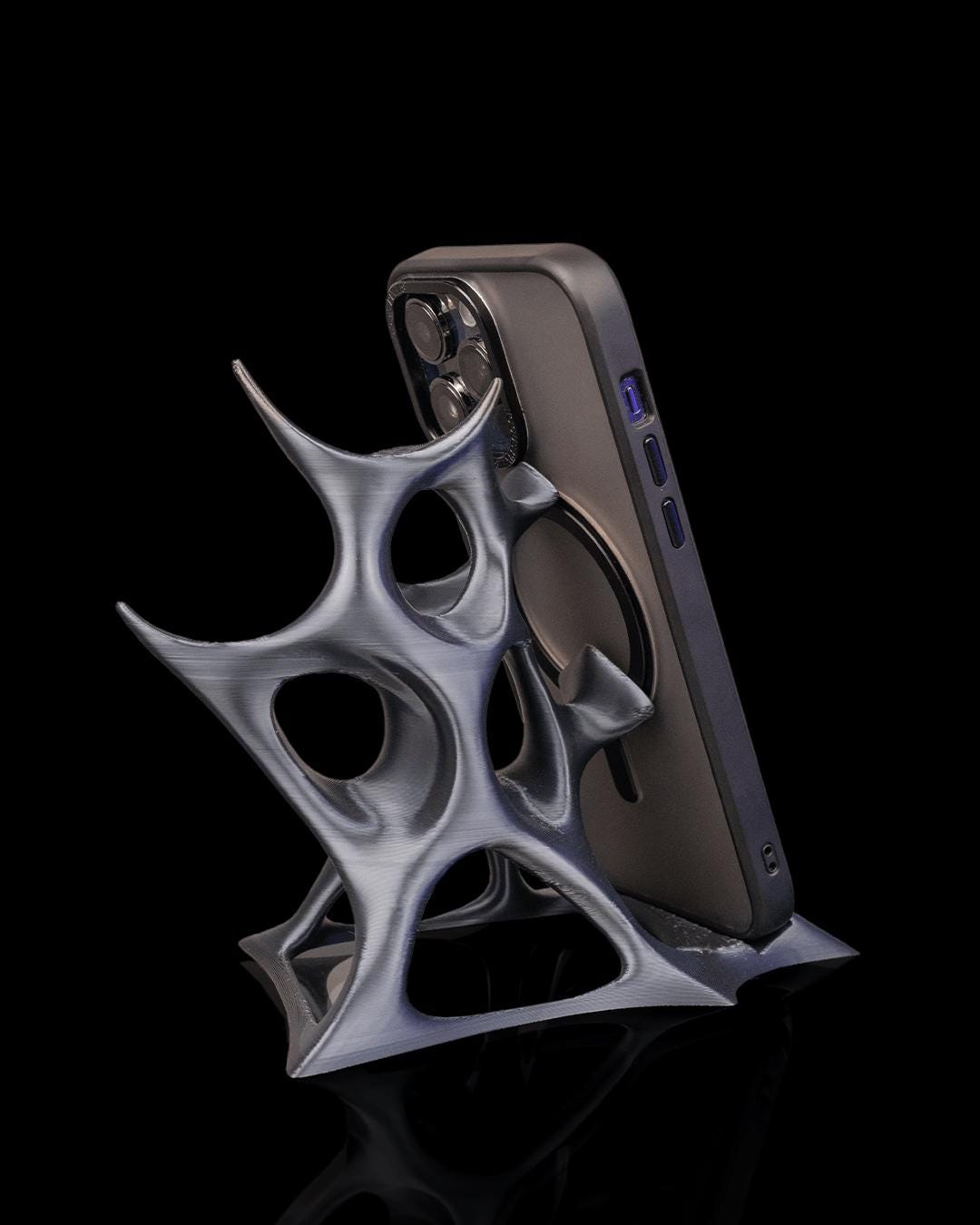 Organic Phone Stand | Modern 3D Printed Phone Holder | Minimalist Desk Decor | Universal iPhone & Android Desktop Stand