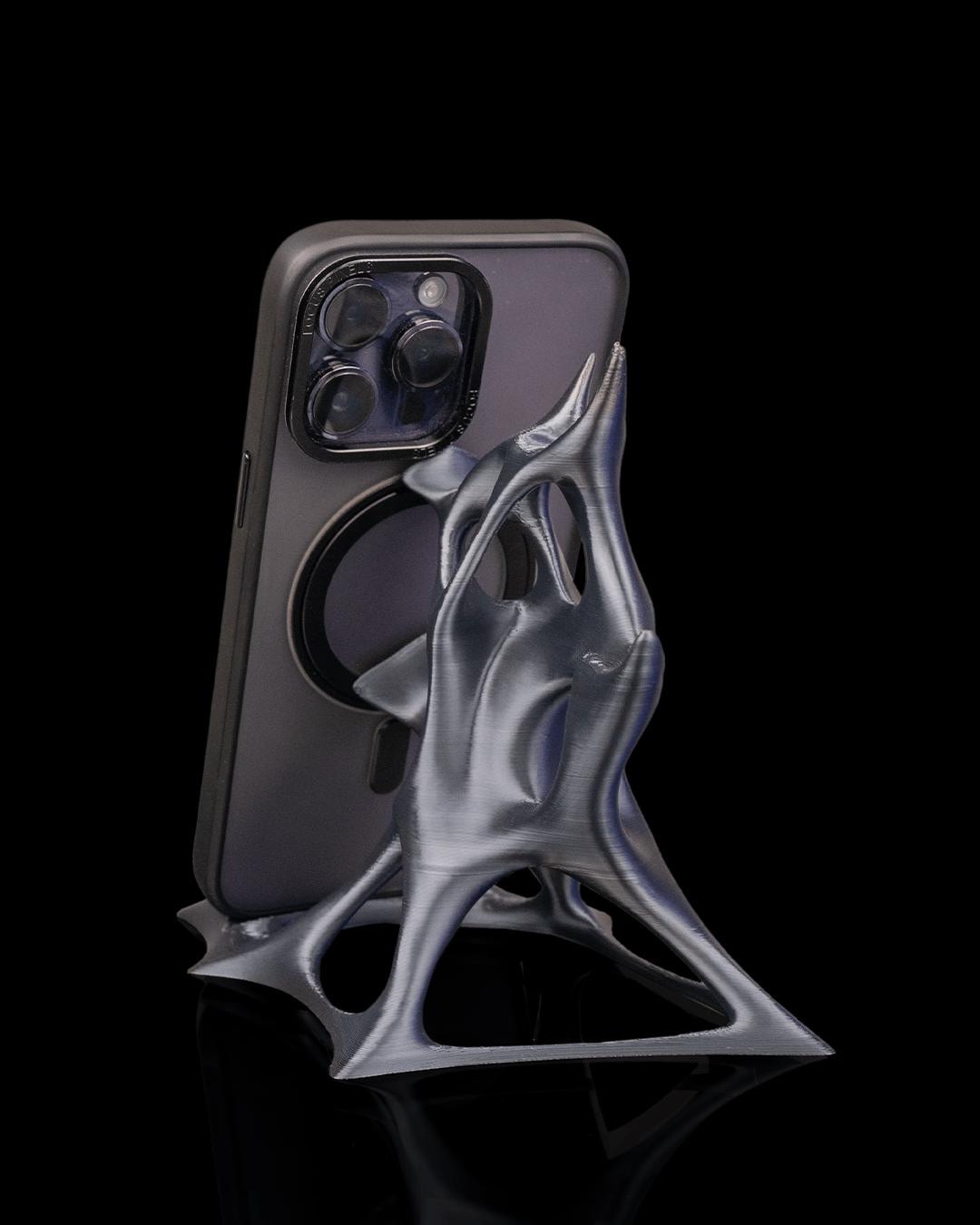 Organic Phone Stand | Modern 3D Printed Phone Holder | Minimalist Desk Decor | Universal iPhone & Android Desktop Stand